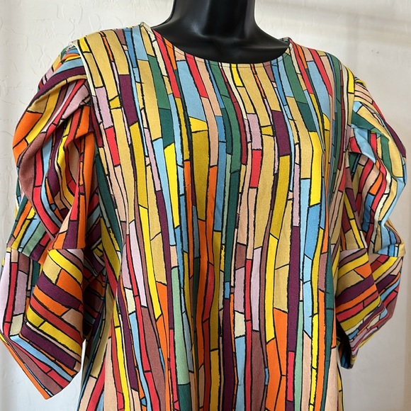 Hottie + Lord Women’s Multicolored Scrunch Sleeve Dress - Picture 6 of 15